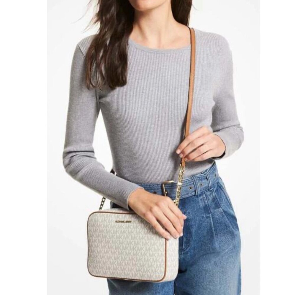 Michael Kors Logo Women's Jet Set Large East/West Crossbody Handbag Purse Clutch